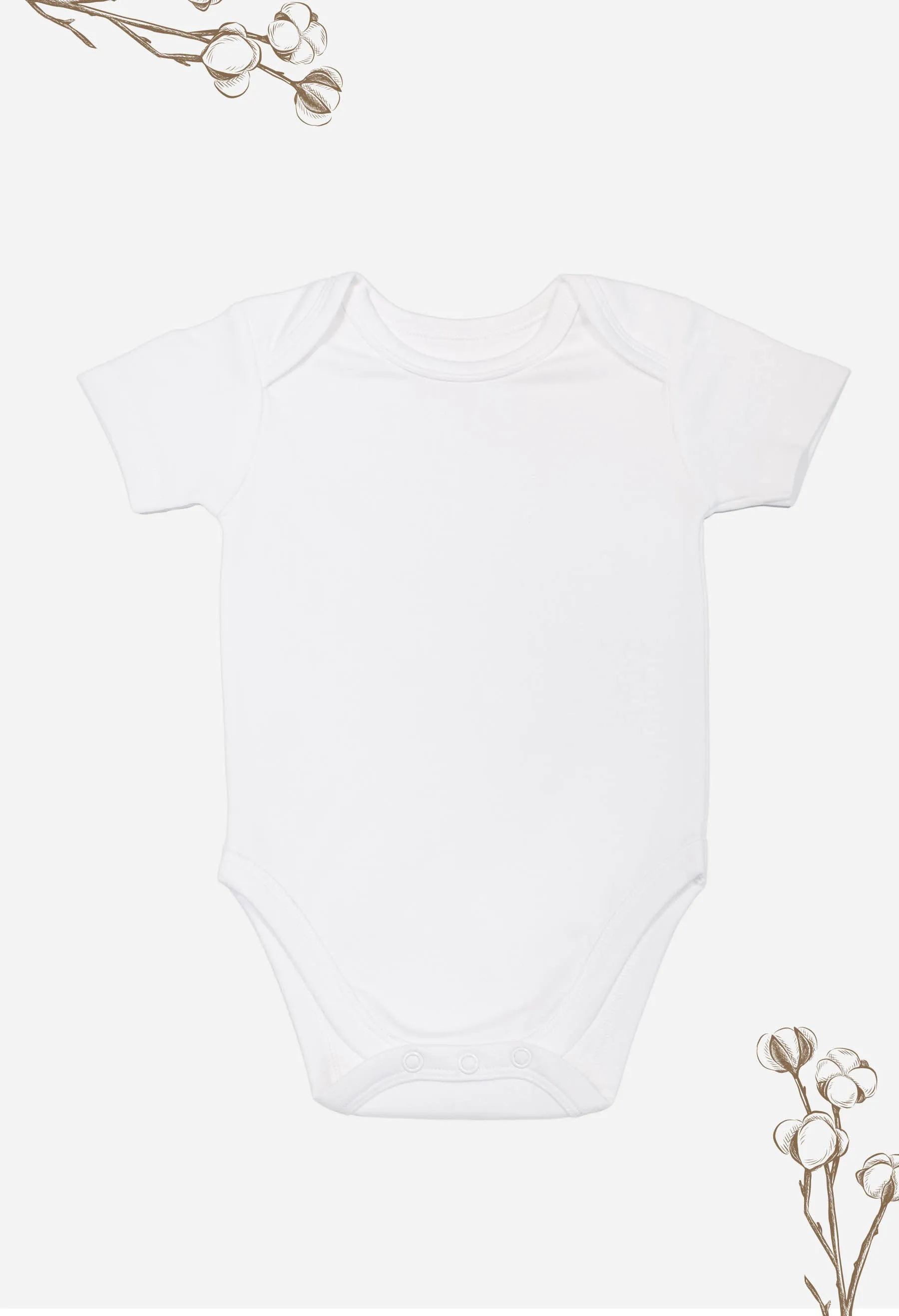 100% Organic Cotton Short Sleeve Baby Bodysuit - Classic White - 10 Pack