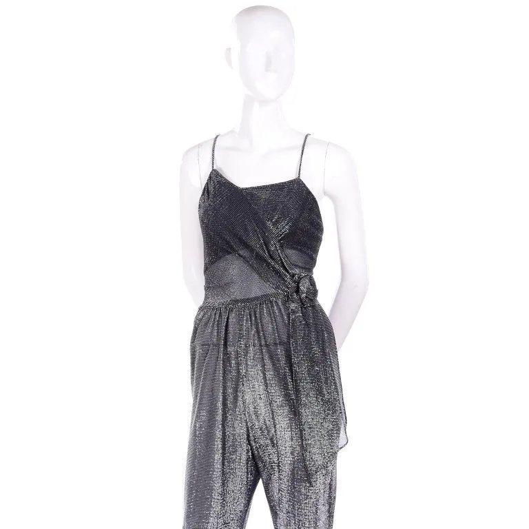 1970s Silver Metallic Lurex Jumpsuit & Jacket