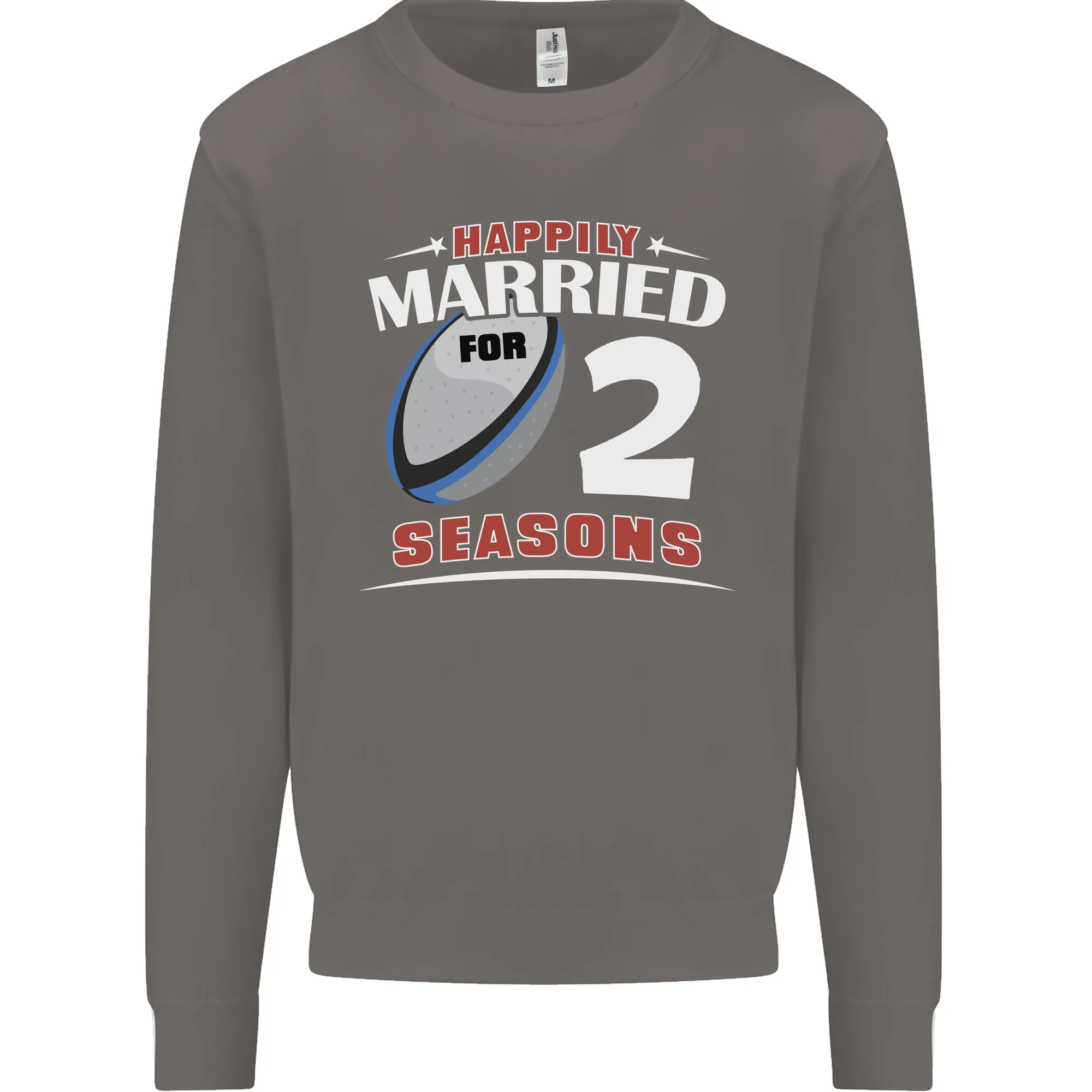 2 Year Wedding Anniversary 2nd Rugby Mens Sweatshirt Jumper