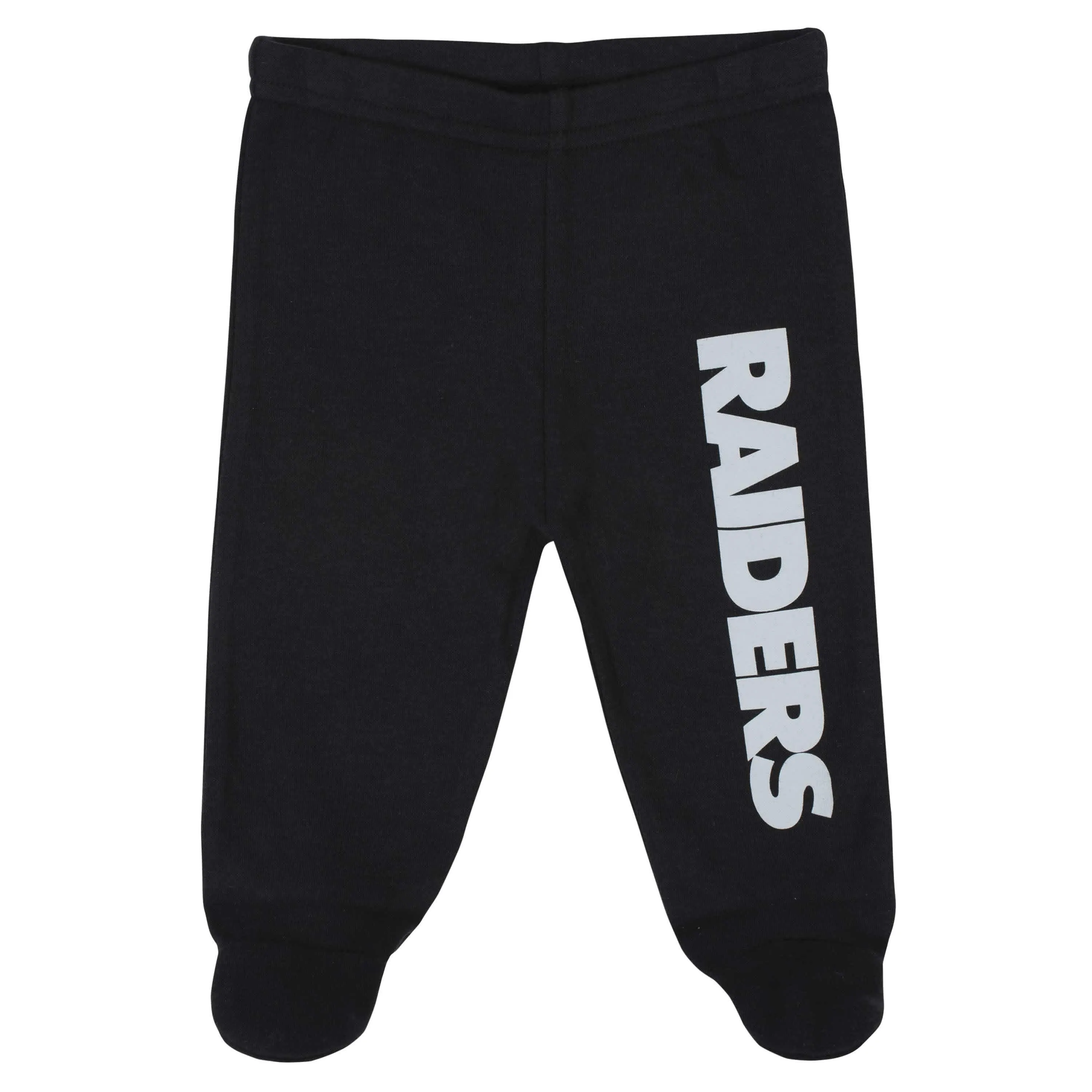 3-Piece Baby Boys Las Vegas Raiders Bodysuit, Footed Pant, and Cap Set