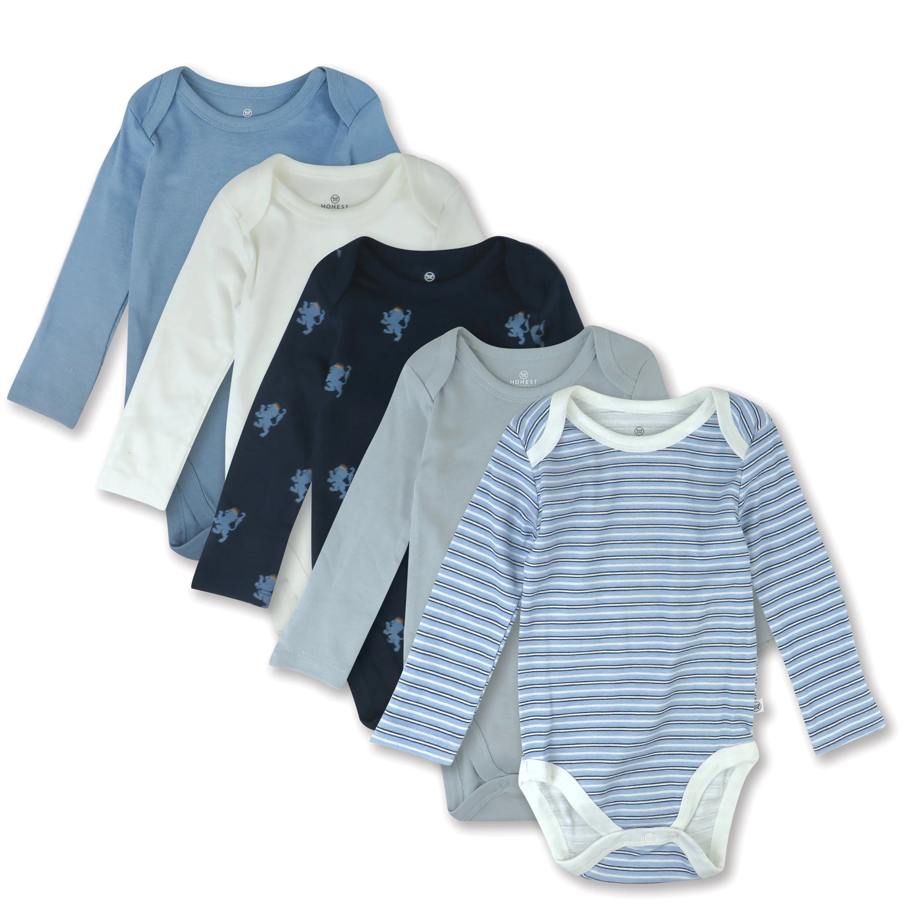 5-Pack Organic Cotton Long Sleeve Bodysuits