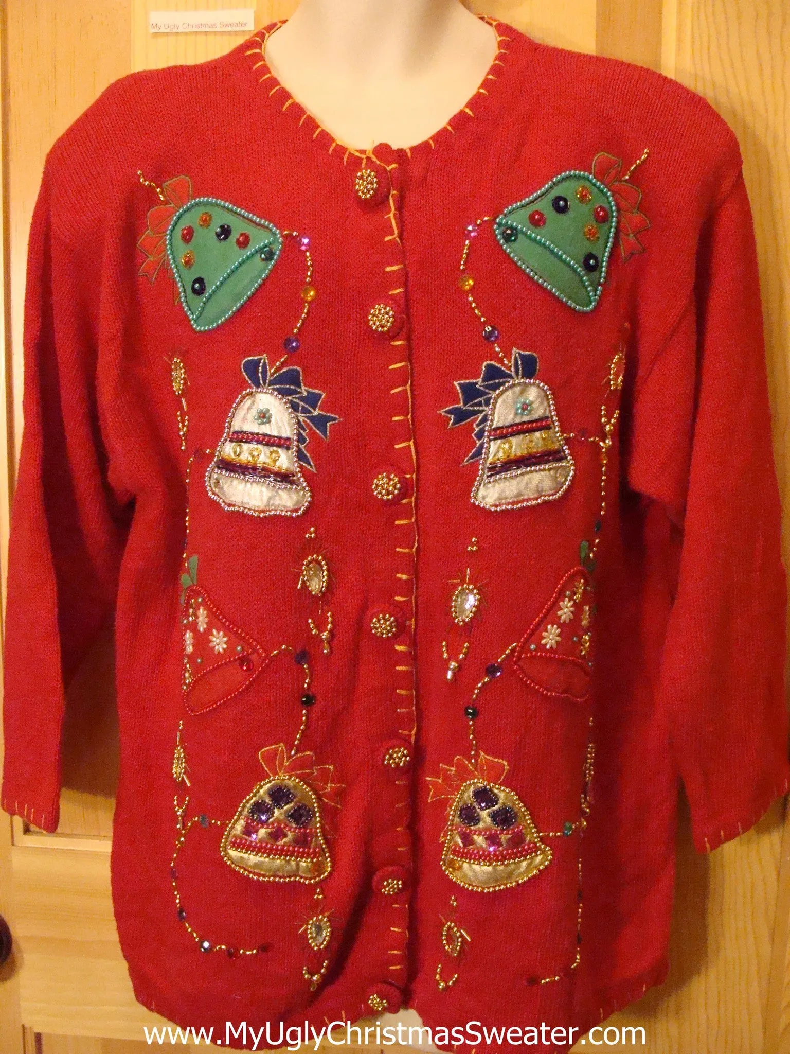 80s Bling Red Tacky Christmas Sweater