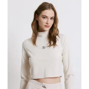 Access Fashion Vanilla Cropped Top With Logo