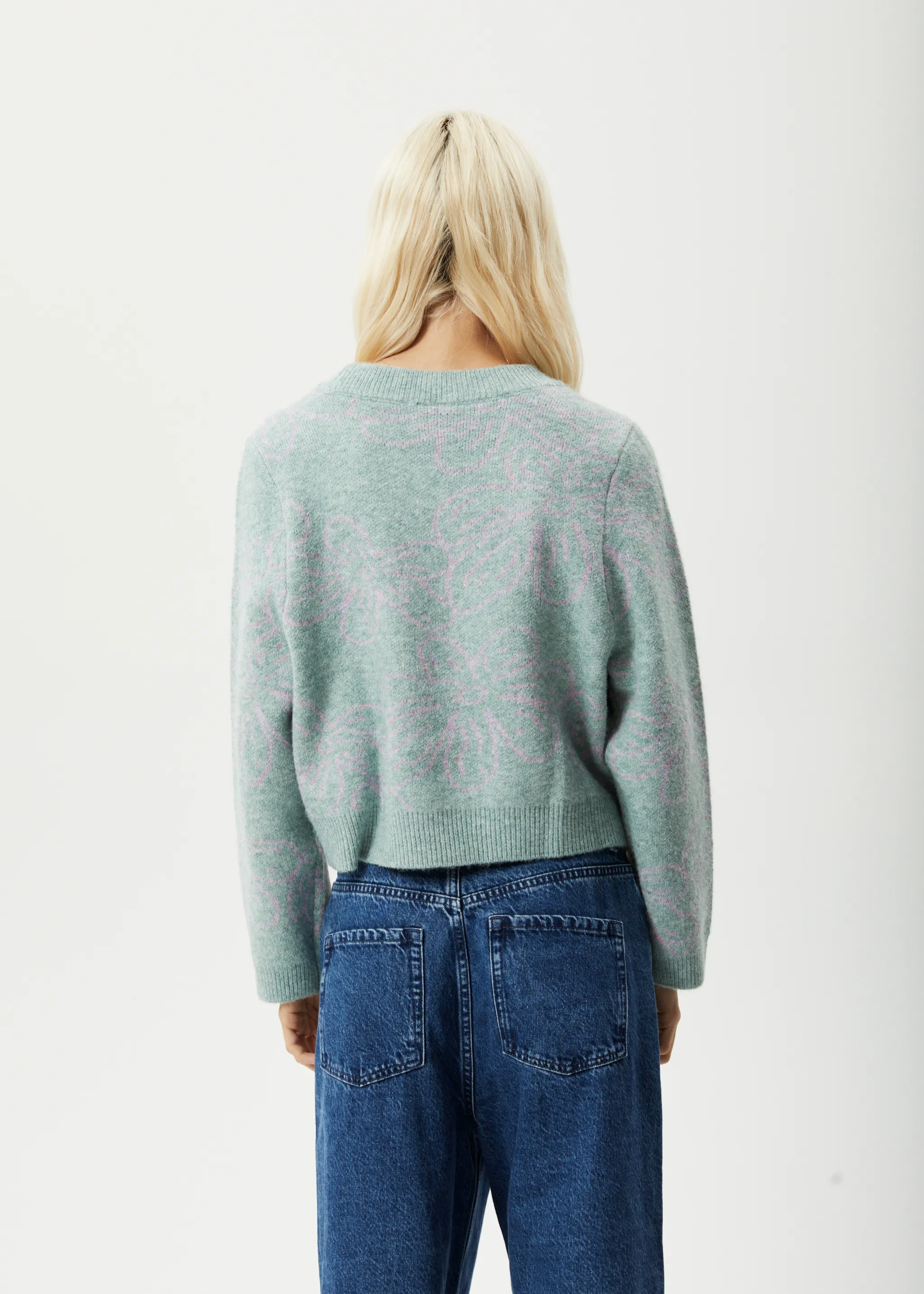 AFENDS Womens Elliot - Knitted Crew Neck Jumper - Pistachio