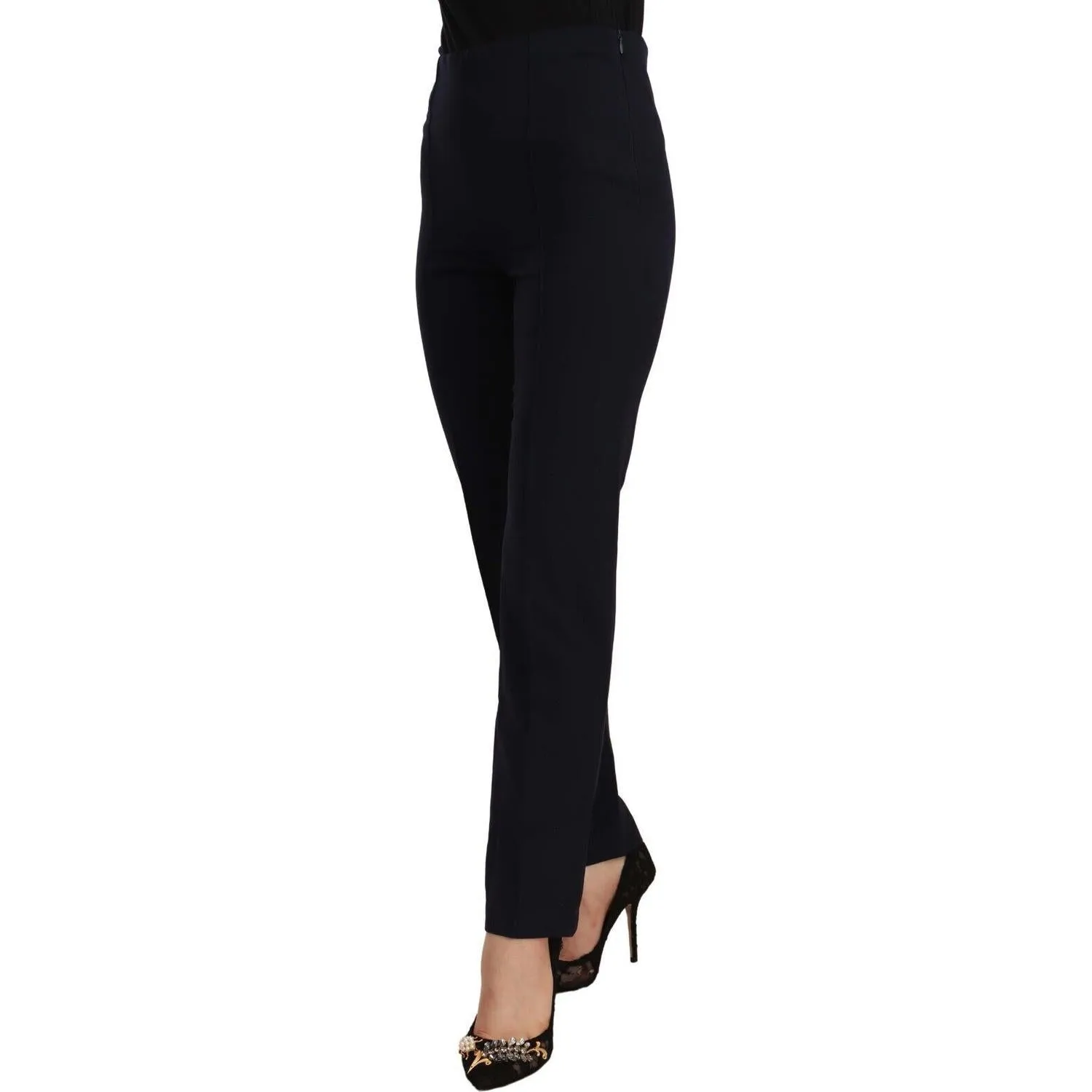 AGLINI Sleek High Waist Straight Cut Pants