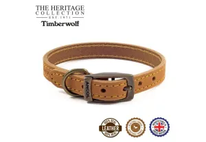 Ancol - Timberwolf Leather Collar - Mustard - Size 4 (35-43cm)