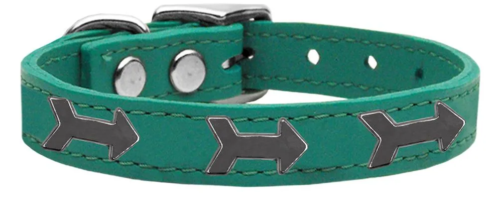 Arrow Widget Genuine Leather Dog Collar Jade 22