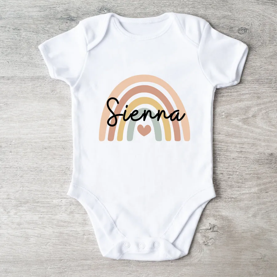 Baby Rainbow Personalised Name Baby Vest