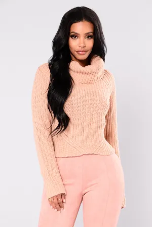 Back At It Turtleneck Sweater - Pink