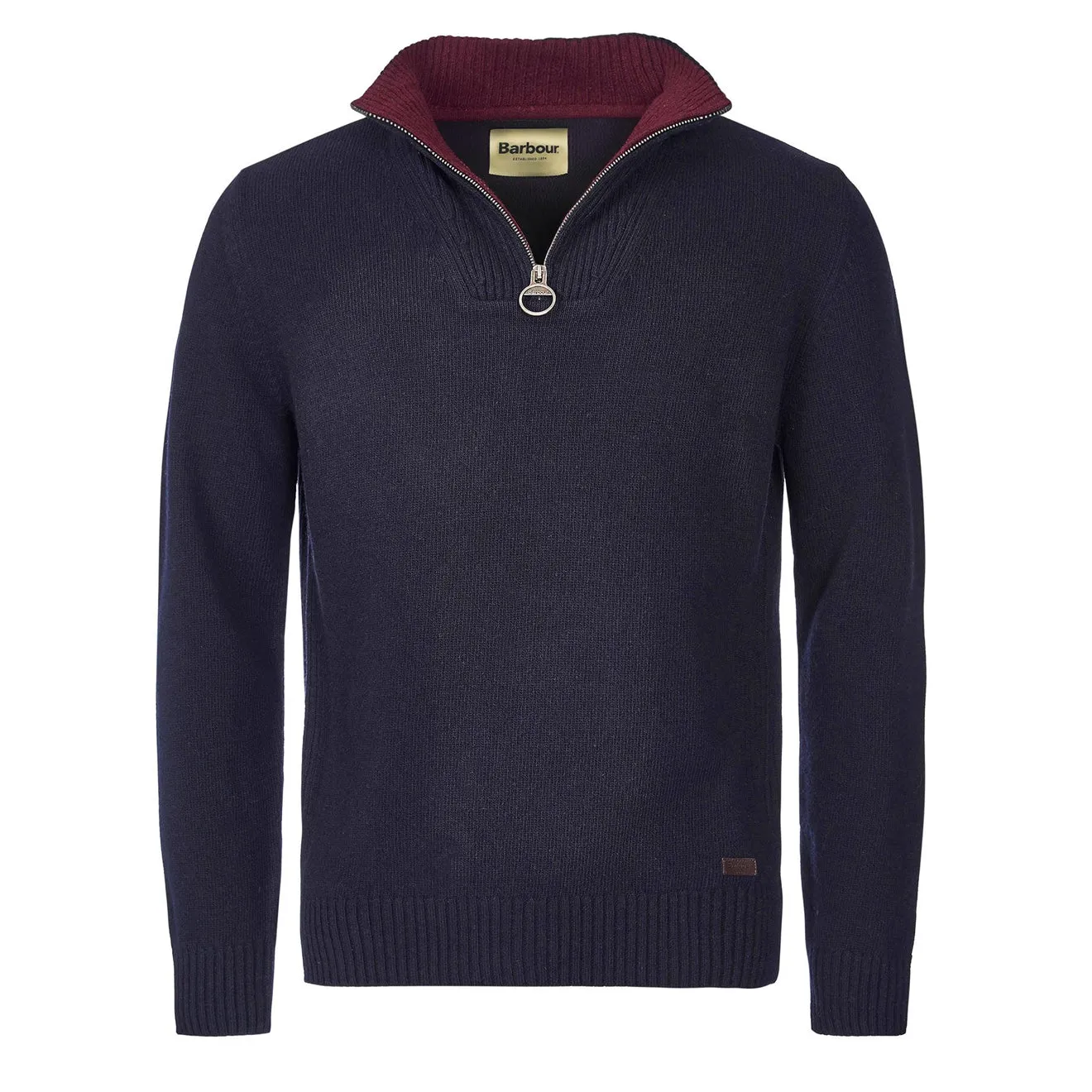 Barbour Nelson Essential Half Zip Knitted Jumper Navy