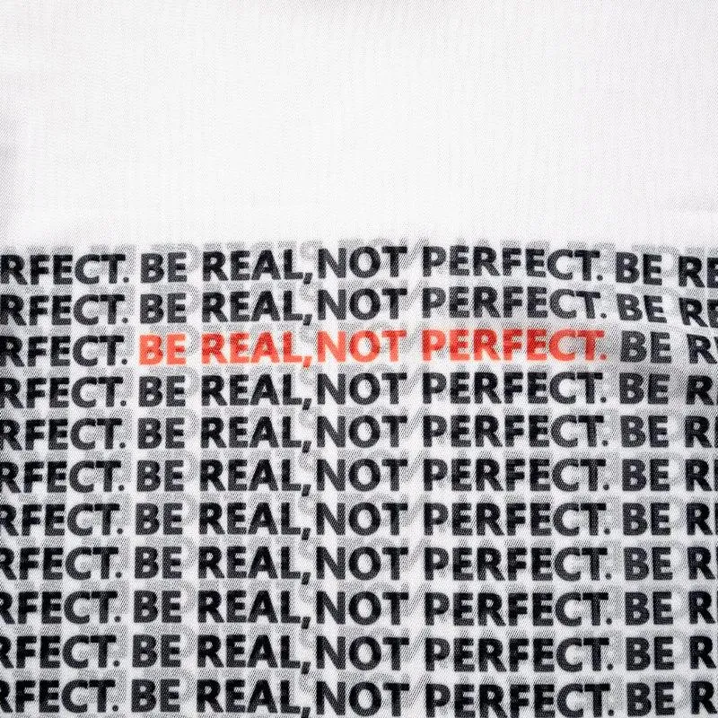 Be Real Not Perfect Long Sleeve Transparent Bodysuit Women's Paneled Newspaper Long Sleeve Round Neck Shirts Beautiful Hot