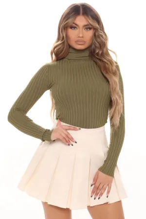 Be Yourself Sweater Top - Olive