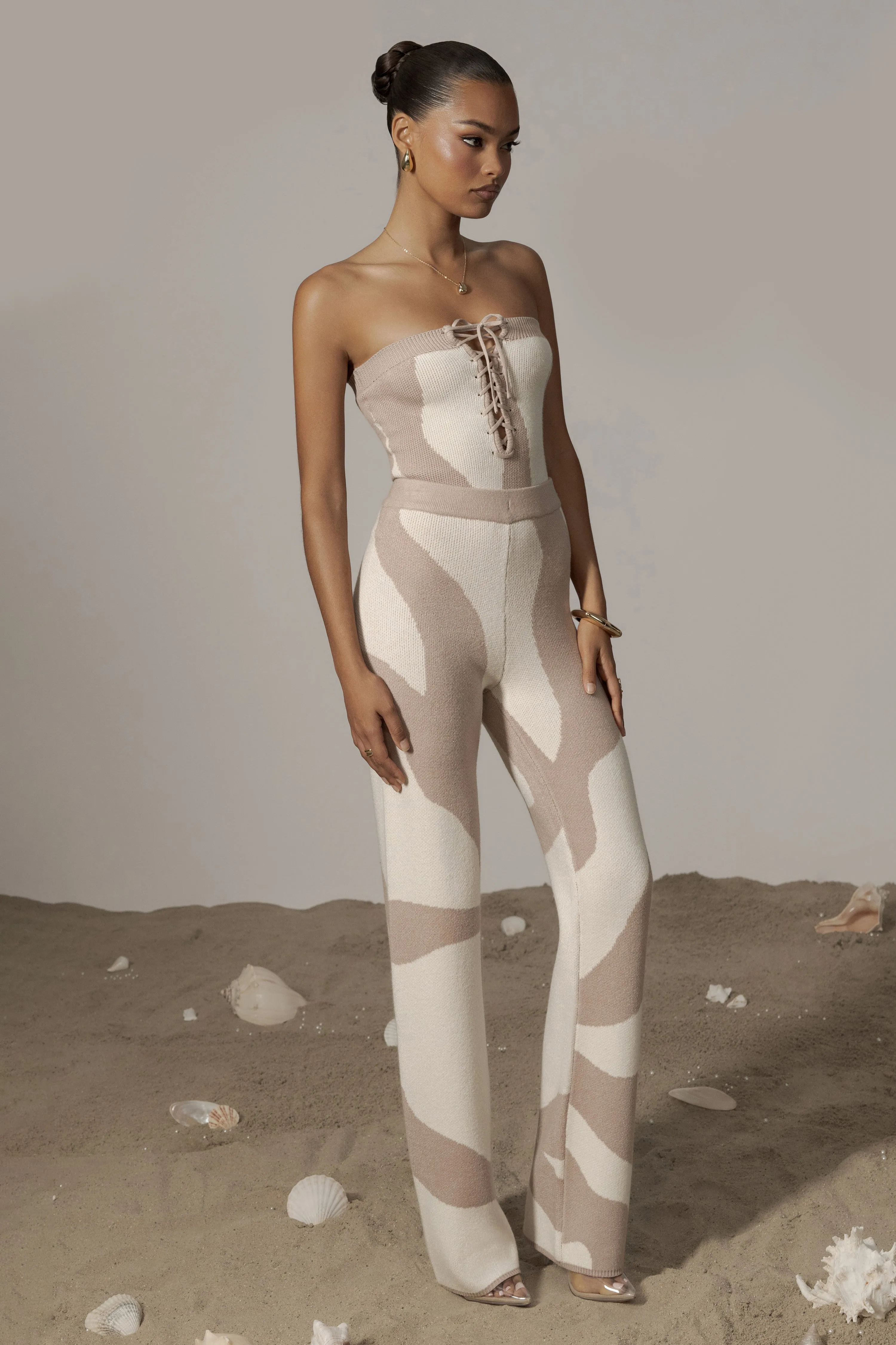 Beige Abstract Seabound Bodysuit