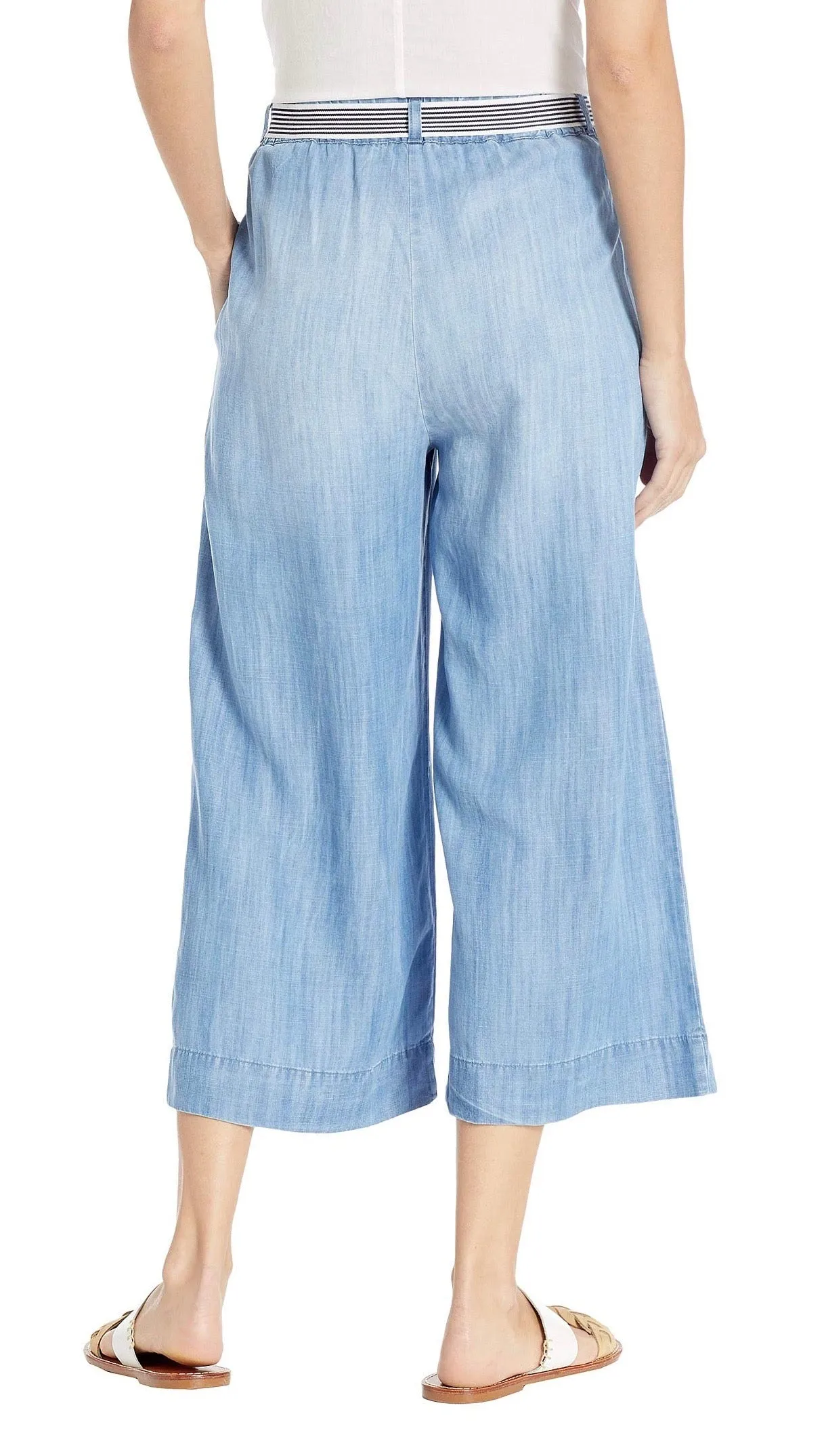 Bella Dahl Stripe Trim Belt Crop Pants Silverlake