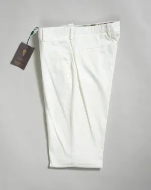 Berwich Morello Garment Dyed Chinos With Silk / Panna