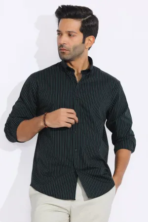 Black Hairline Stripe Casual Milano Shirt