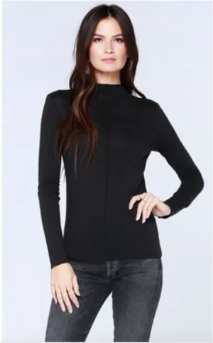 Black Long Sleeve Mock Neck Top