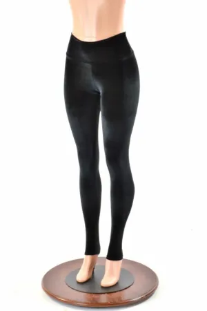 Black Velvet High Waist Leggings