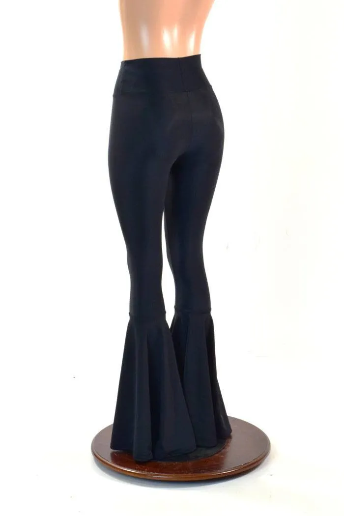 Black Zen High Waist Bell Bottom Flares