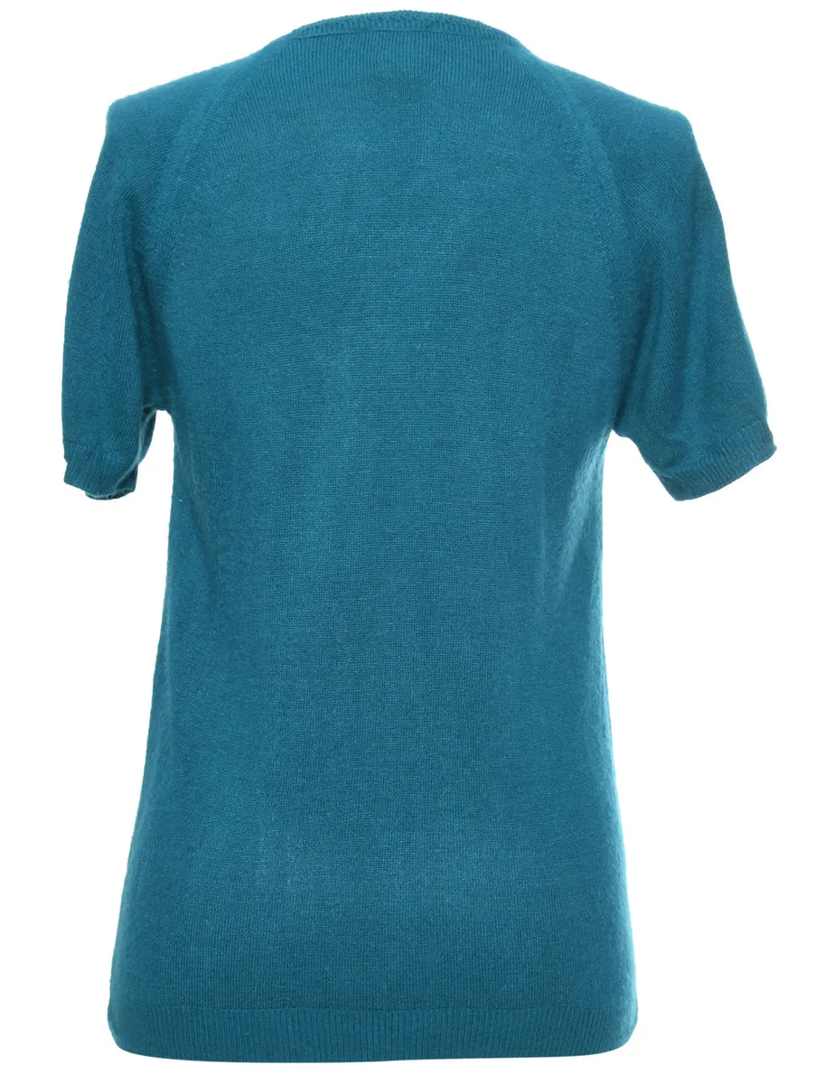 Blue Round Neck Jumper - L