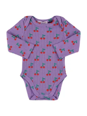 Bobo Choses   Cherry print organic cotton bodysuit 