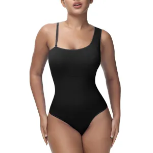 Bodysuit for Women Tummy Control Tops Mono Strap Thong Sculpting Clothings with Removable Padding and Straps