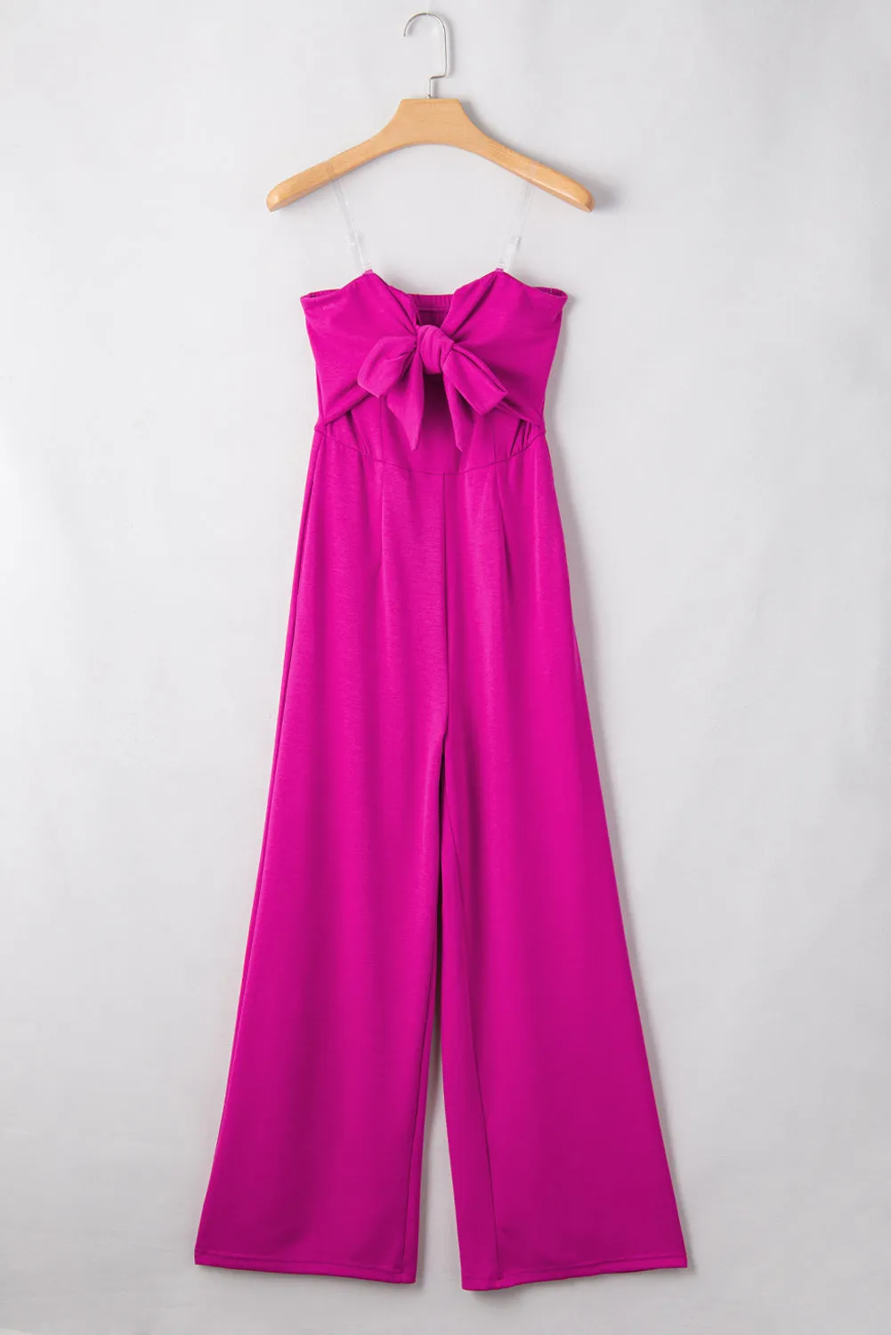 Bow Strapless Wide Leg Jumpsuit