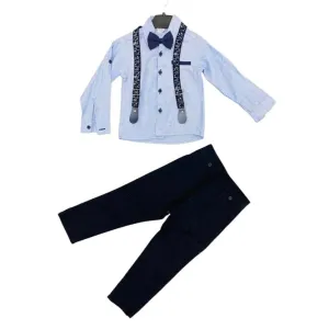 Boys Shirt & Chinos Outfit with Braces & Bow Tie