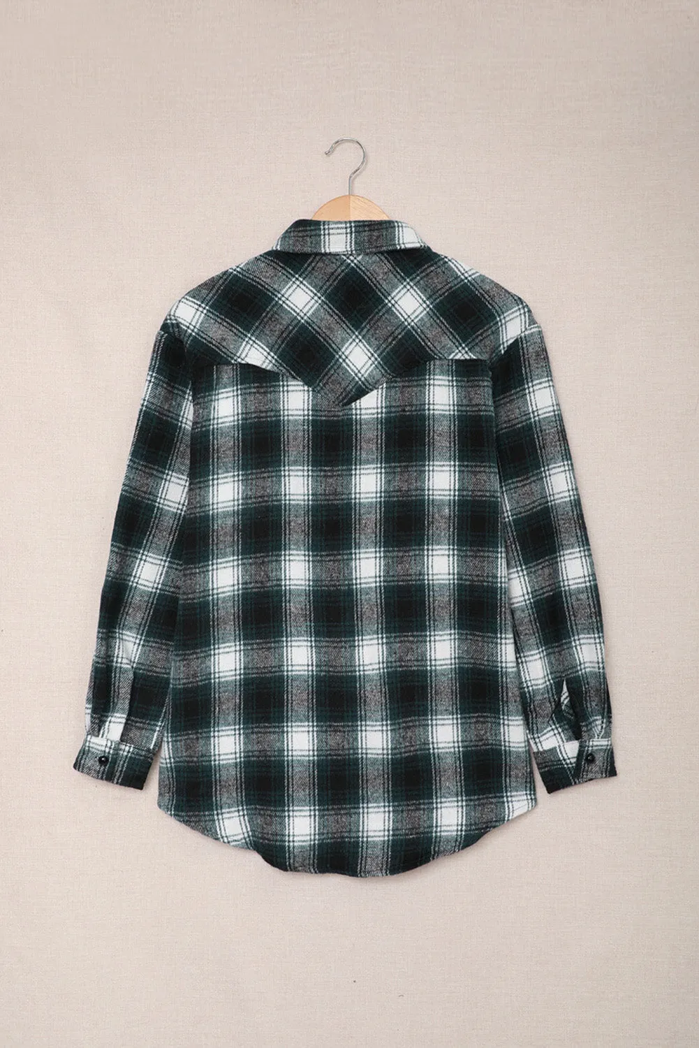 Button Up Collared Plaid Shirt for Women