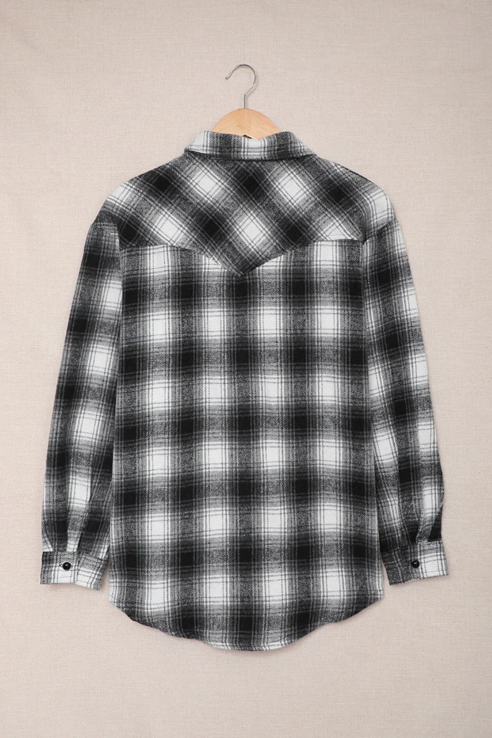 Button Up Collared Plaid Shirt for Women