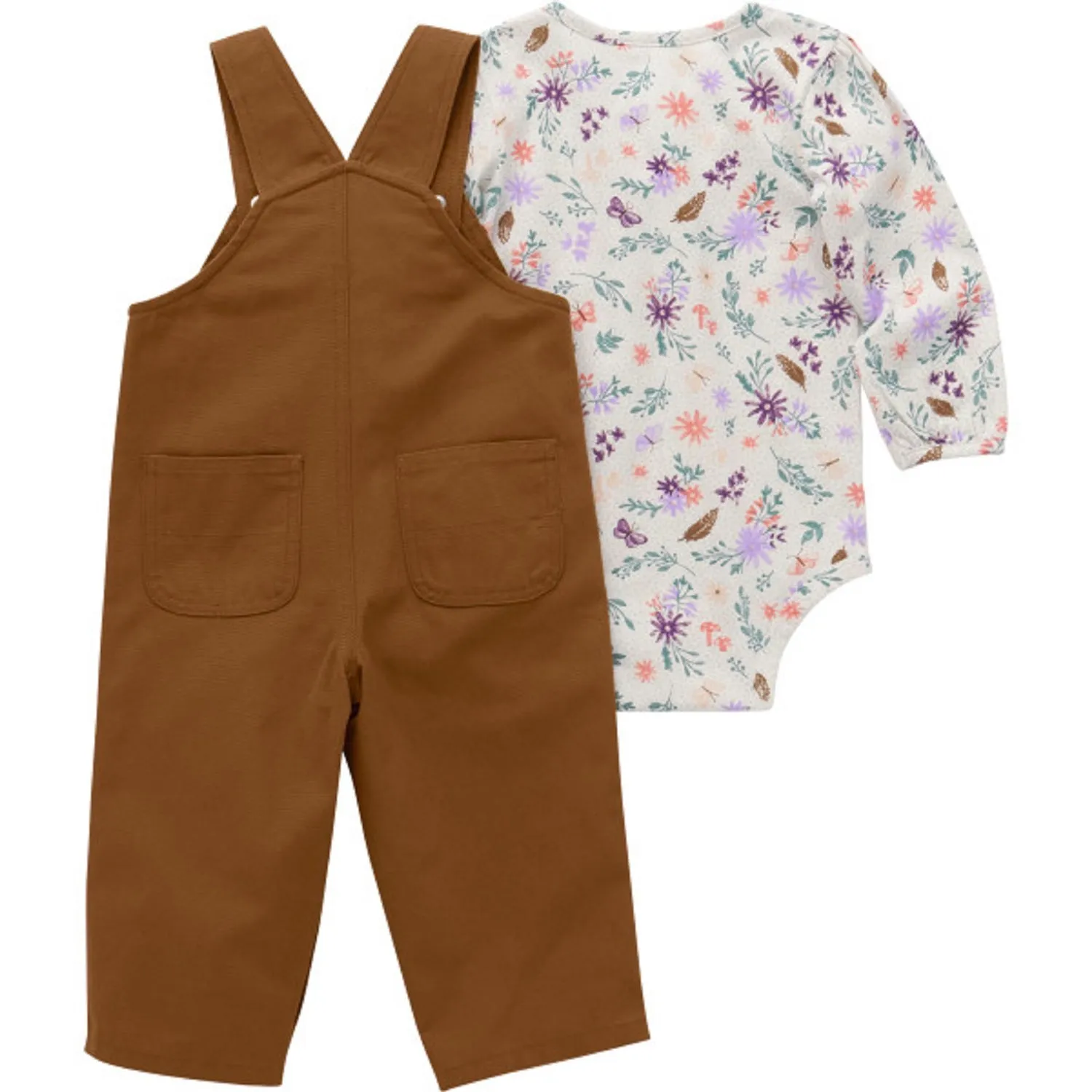 Carhartt Infant Girls' Long Sleeve Bodysuit & Canvas Overall Set