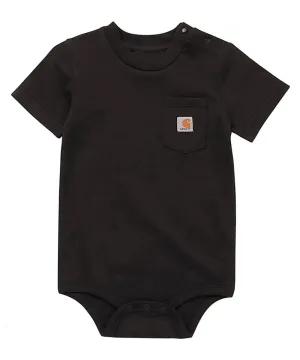 Carhartt Infant Short Sleeve K87 Pocket Bodysuit Onesie - Black