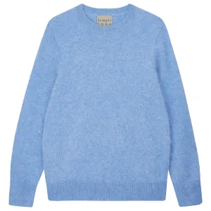 Cashmere Brushed Crew in Blue Marl