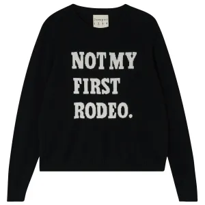 Cashmere Wool Rodeo Crew in Black and Cream