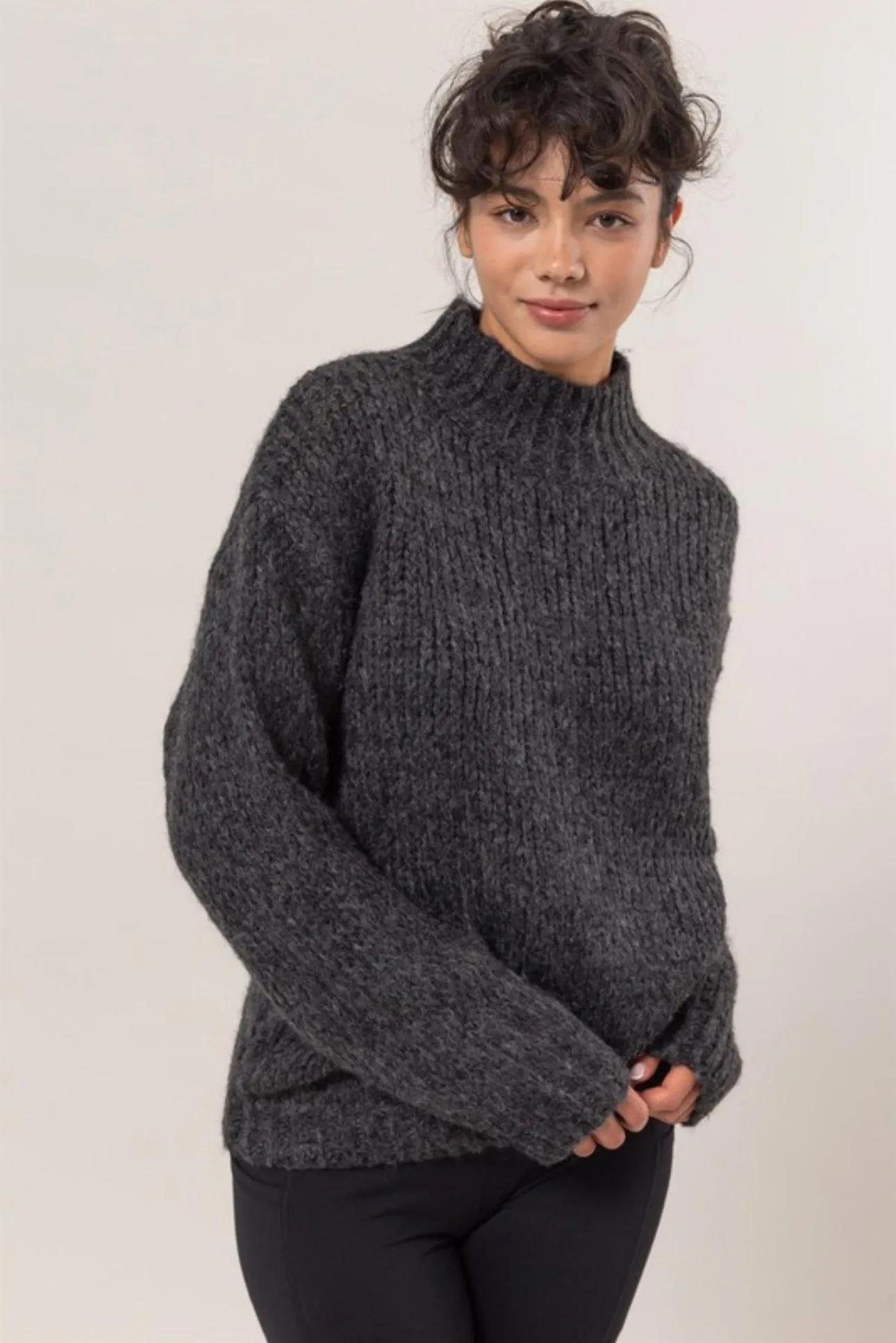 Charcoal Turtleneck Sweater