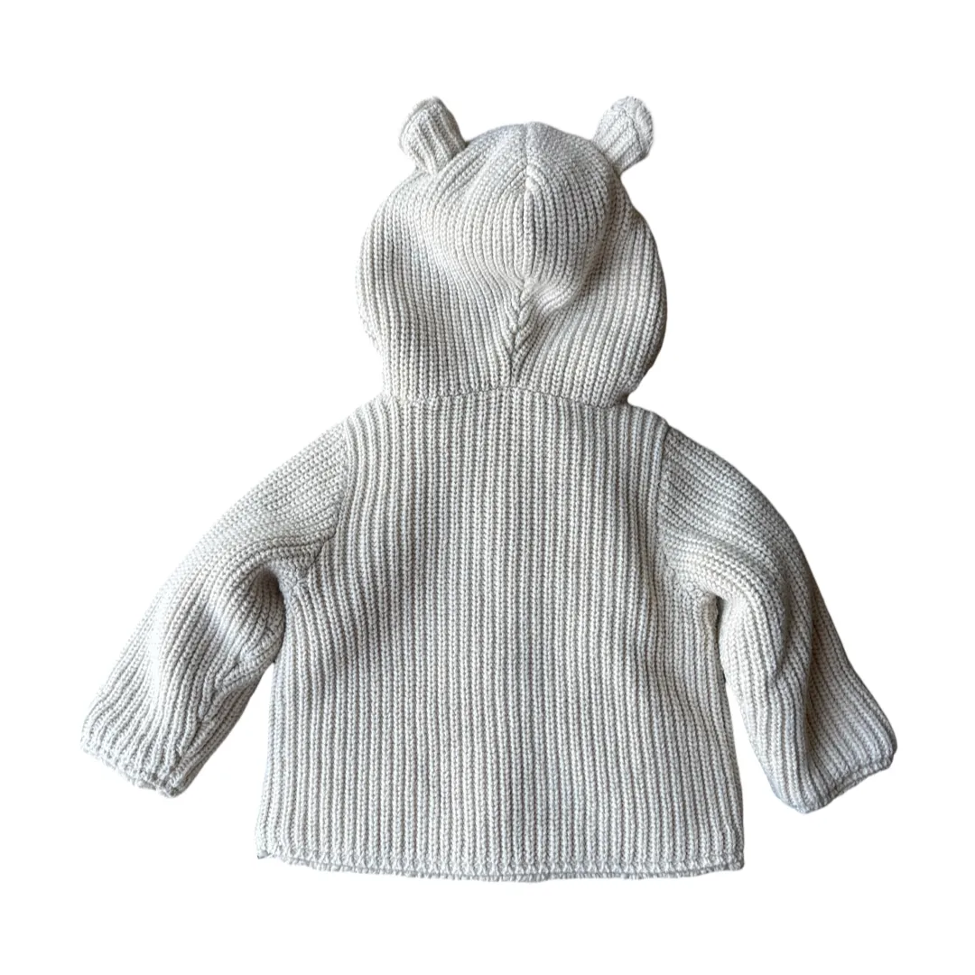 Chunky Knit Button-Front Hoodie