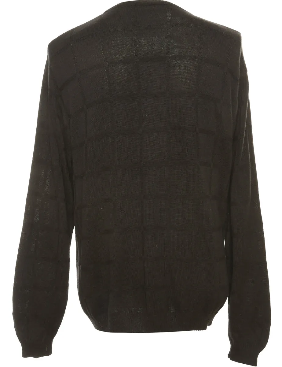 Classic Dark Brown Knit Jumper - M