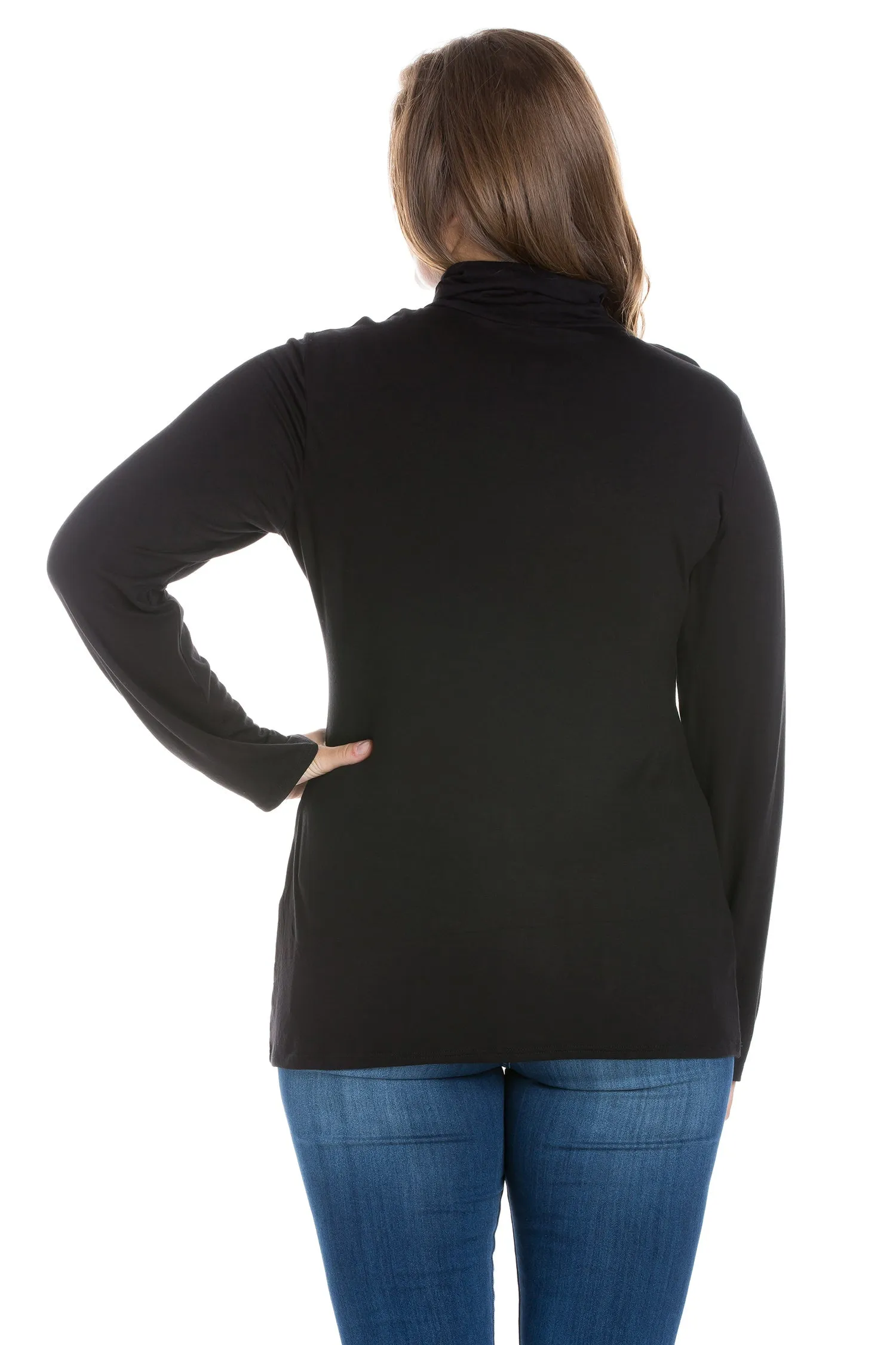 Classic Womens Plus Size Long Sleeve Turtleneck