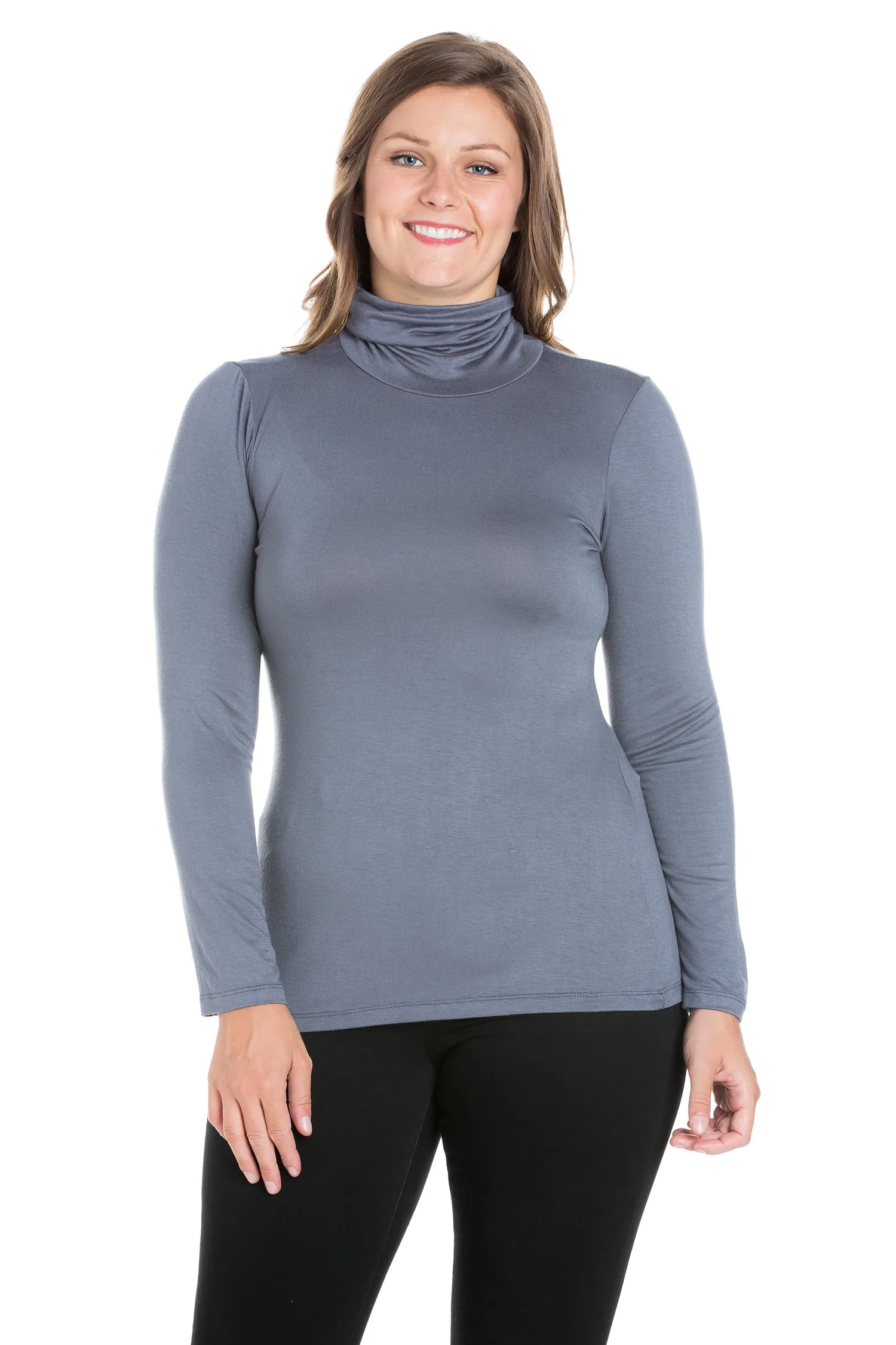 Classic Womens Plus Size Long Sleeve Turtleneck