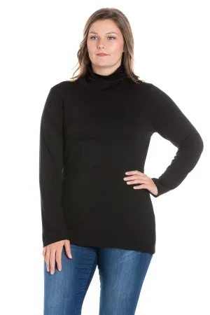 Classic Womens Plus Size Long Sleeve Turtleneck