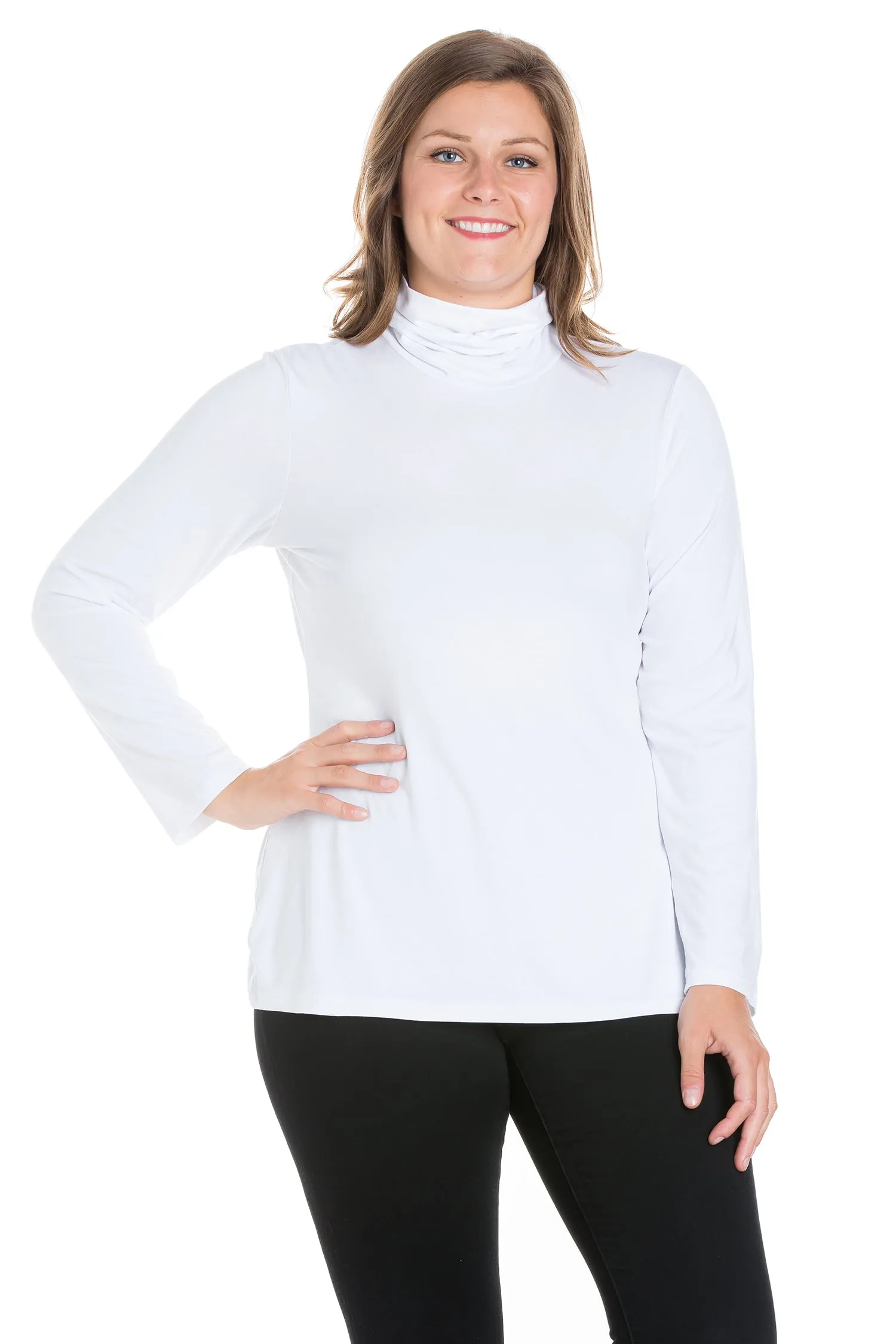 Classic Womens Plus Size Long Sleeve Turtleneck