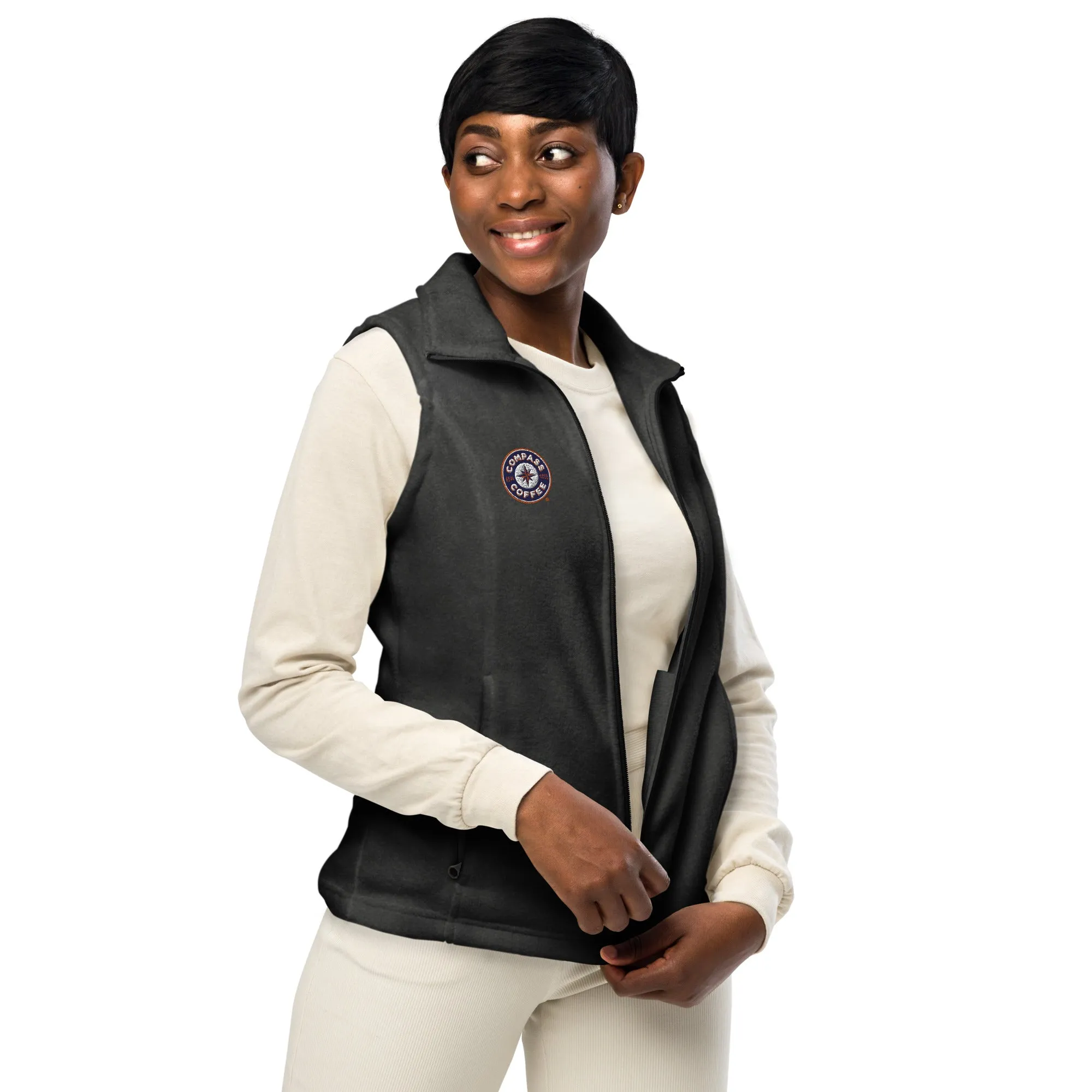 Compass Coffee Columbia Fleece Vest