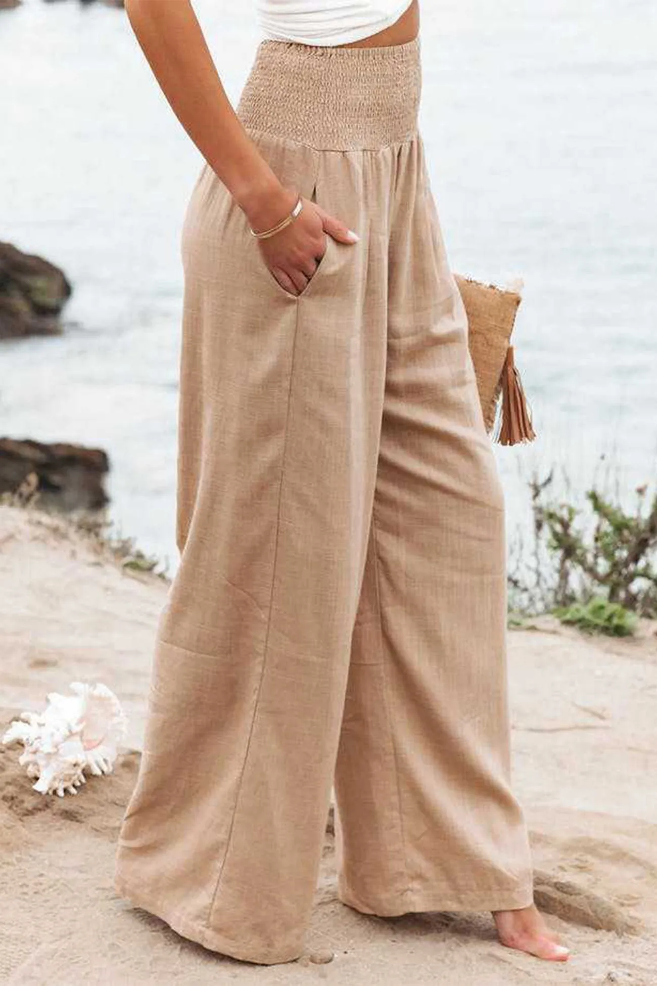 Cotton Wide Leg Long Pants