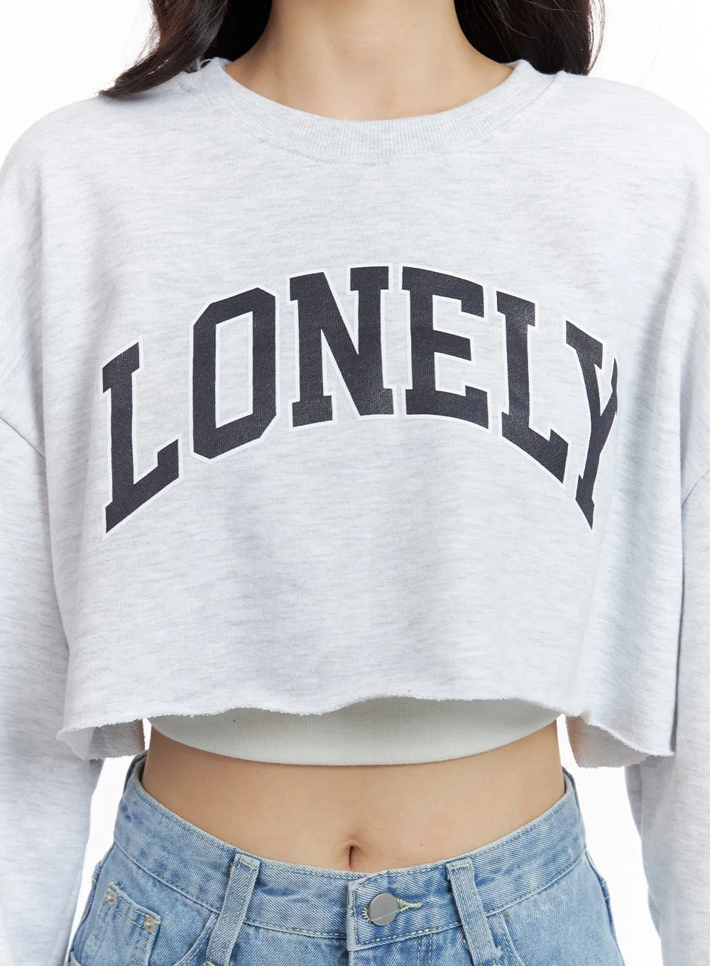 Cozy Lettering Cropped Sweater OM421