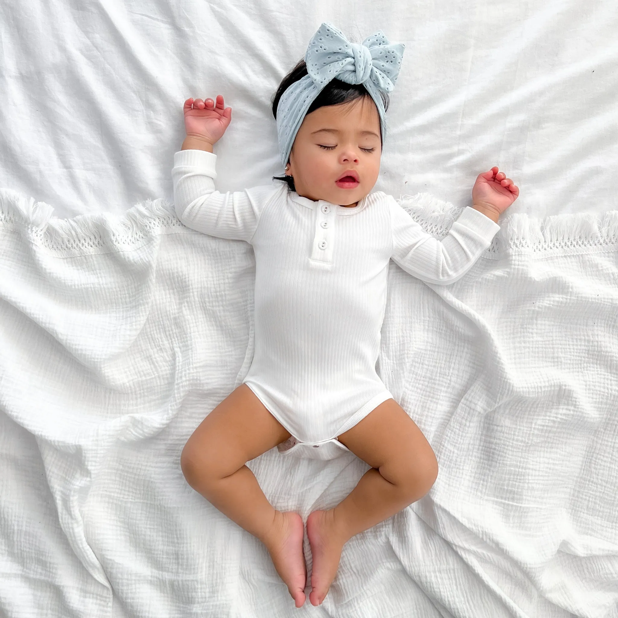 Cozy Long Sleeve Bodysuit/Top - Coconut Milk