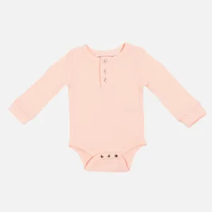 Cozy Long Sleeve Bodysuit/Top - Peach Dust