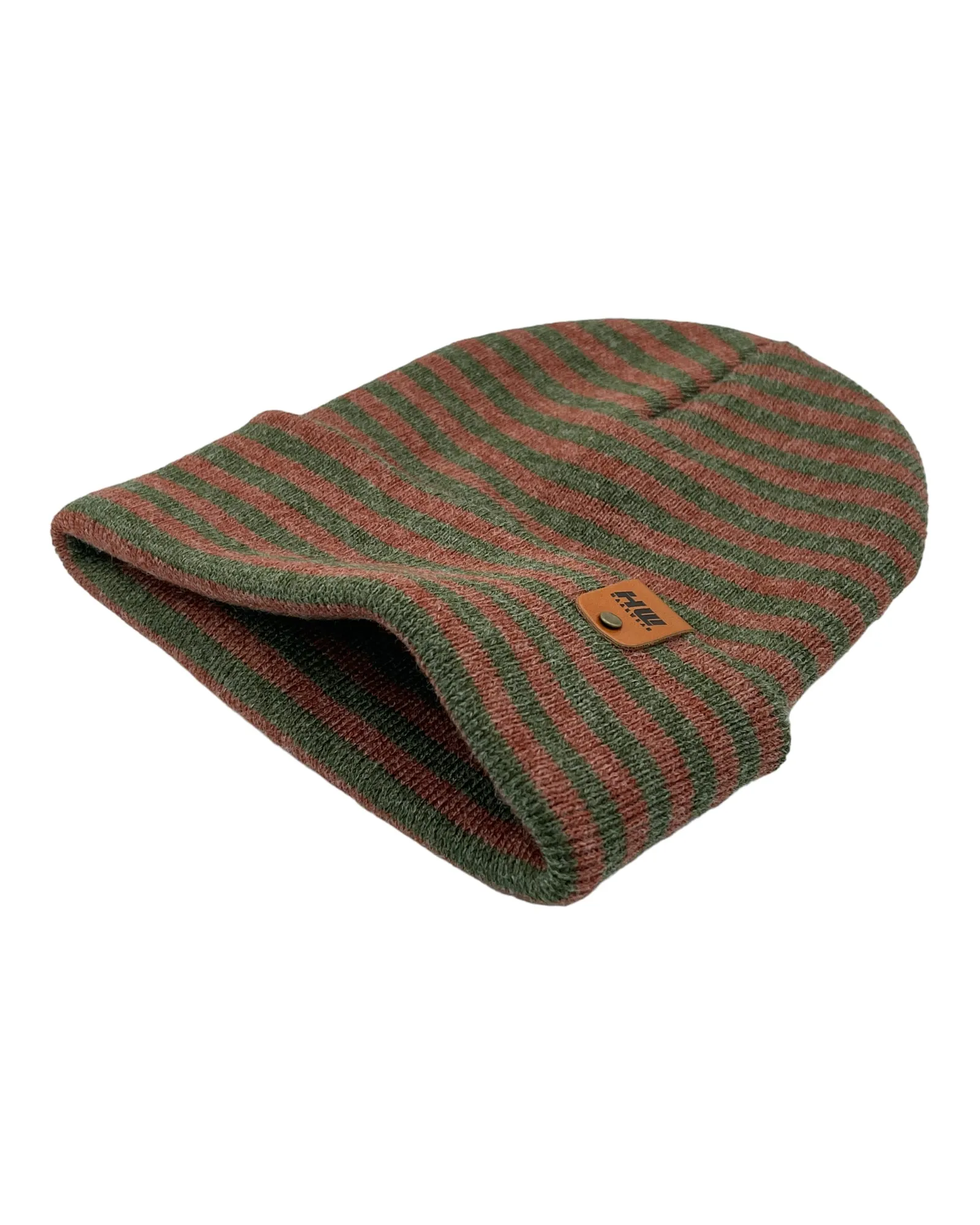 CTD205 HAAKWEAR Traditional RORO Cuffed Beanie / Hat - Green / Burgundy, Made in USA