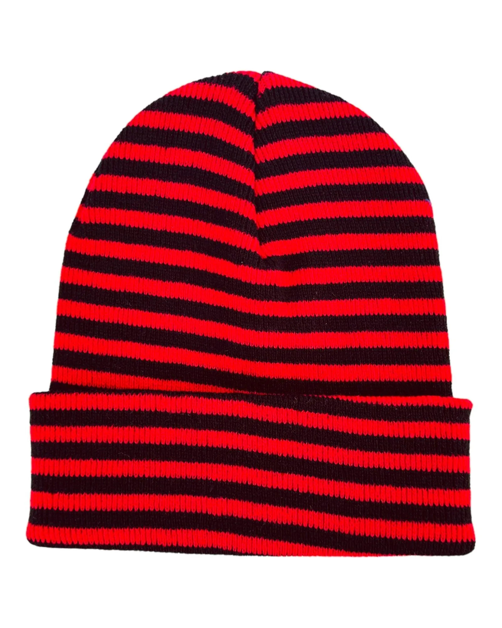 CTD207 HAAKWEAR Traditional RORO Cuffed Beanie / Hat - Black / Red, Made in USA