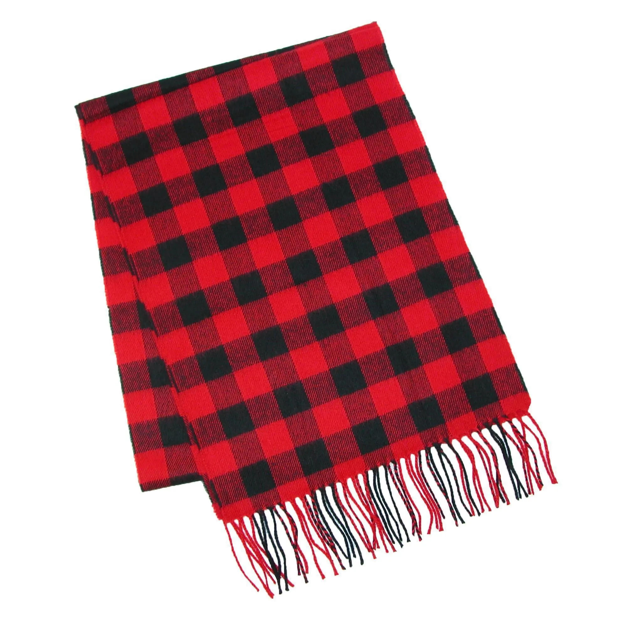 David & Young Women's Mama Bear Winter Beanie and Matching Buffalo Plaid Scarf Set