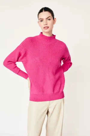 Deluc Fuchsia Columbo Mock Turtleneck Sweater